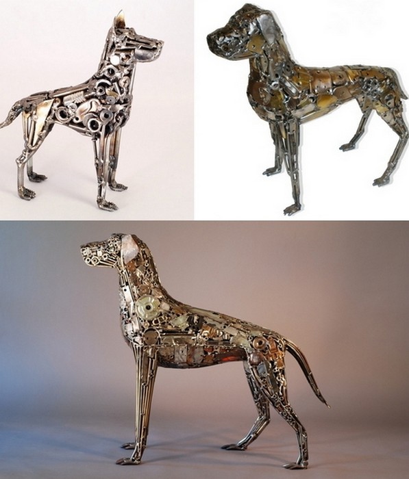 Декоративные металлические собаки